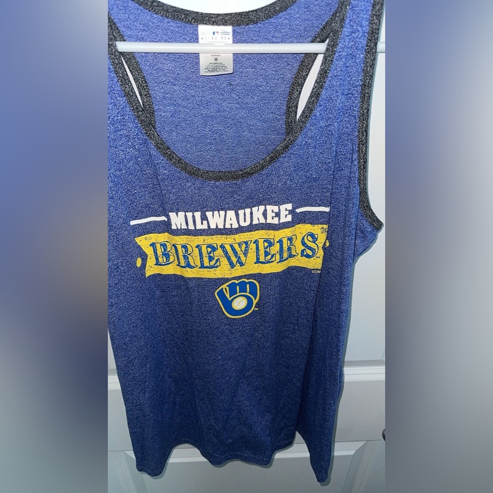 Genuine merchandise Milwaukee Brewers Sz medium Blue Tank Top - Picture 2 of 4